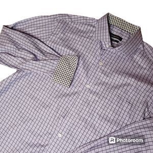 Bugatchi Classic Fit Men's Large Button-Up Shirt Long Sleeve Flip Cuff Love‎ You